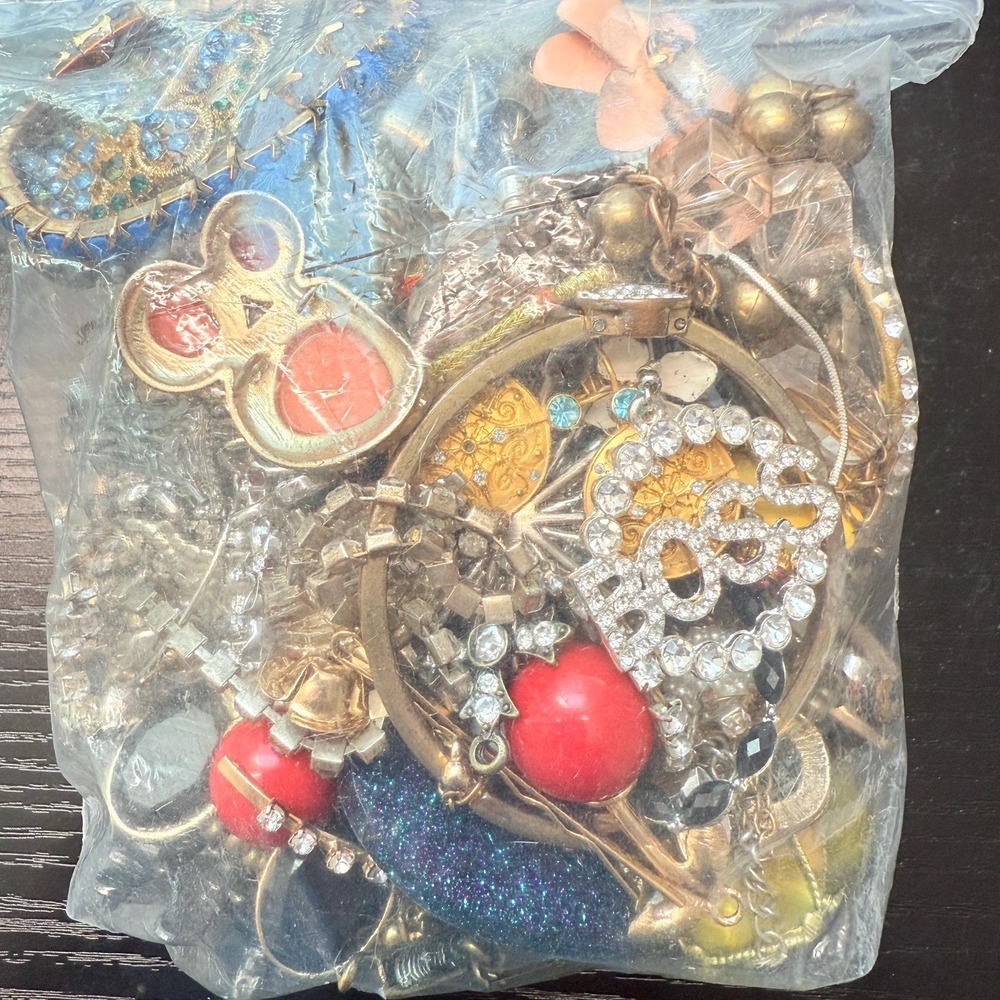 Statement Rhinestone Craft Lot Parts Pieces Jewelry Junk Bling DIY 2 lb 10oz